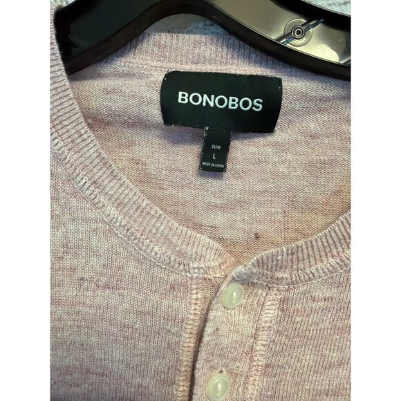 Bonobos Mens Italian Linen Henley Slim Size L - Picture 2 of 4